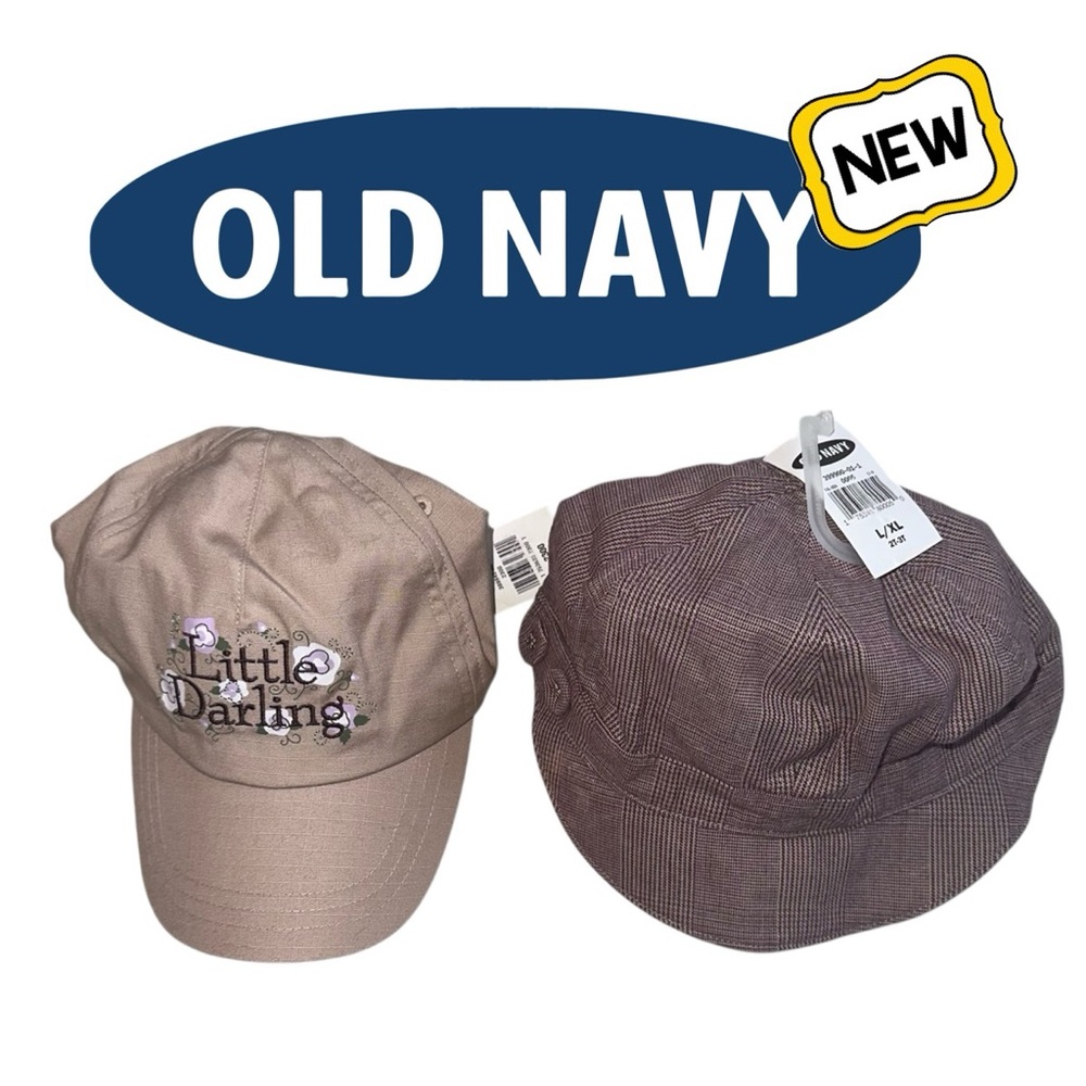 New 2-pc Hat Bundle OLD NAVY Little Darling Cap Glen Plaid Newsboy Ivy Girl 2-3T